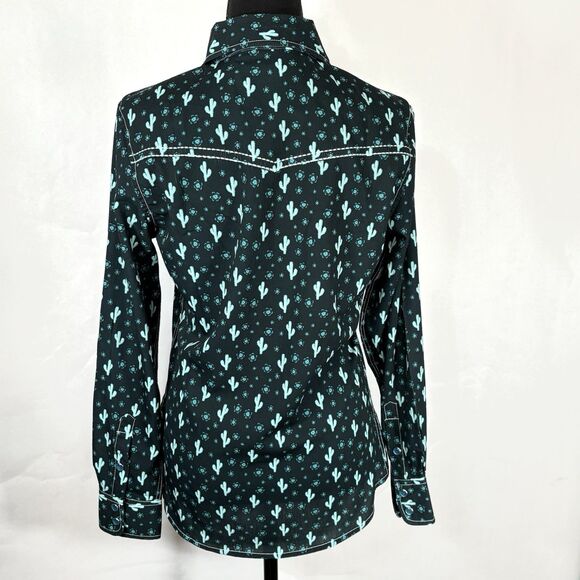 COWGIRL HARDWARE  Long Sleeve Pearl Snap Shirts Lot Of 2 Blue And Black - Picture 3 of 14